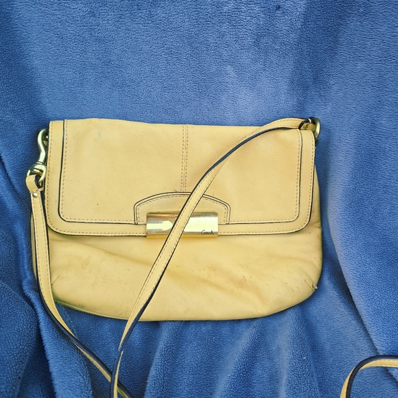 Coach Kristen Yellow Leather Crossbody - Picture 1 of 10